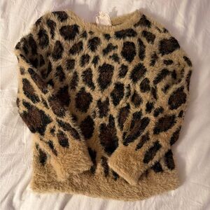 Hayden Fuzzy Animal Print Sweater